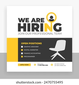 We are hiring job vacancy social media post design