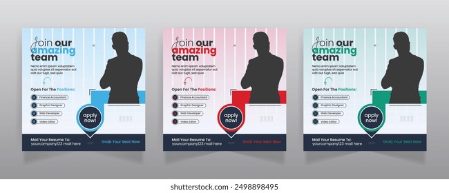 We are hiring job vacancy social media post and web banner template