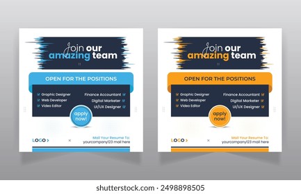 We are hiring job vacancy social media post and web banner template