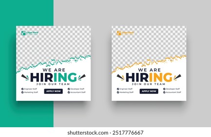 We are hiring job vacancy social media post or square web banner template design, we are hiring banner