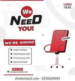 We are hiring job vacancy social media post or square web banner template design