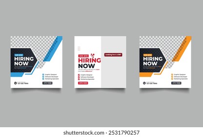 We are hiring job vacancy social media post or square web banner template design
