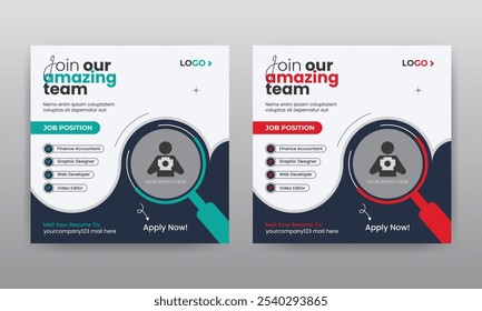 We are hiring job vacancy social media post and web banner template