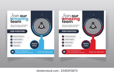 We are hiring job vacancy social media post and web banner template