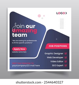 We are hiring job vacancy social media post and web banner template