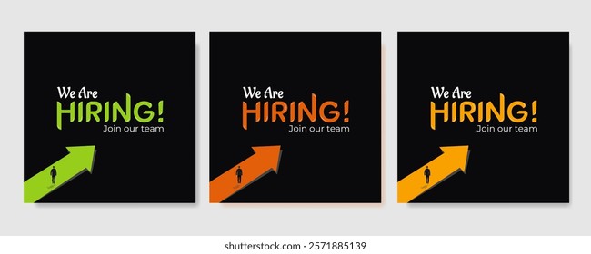 We are hiring job vacancy social media post banner design template with red color. We are hiring job vacancy square web banner design. Employee vacancy announcement. Illustration isolated