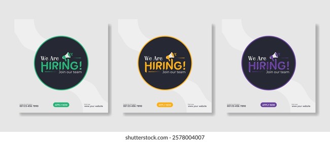 We are hiring job vacancy social media post banner design template. we are hiring background, job vacancy concept We are hiring recruitment open job vacancy design vector social media post banner temp