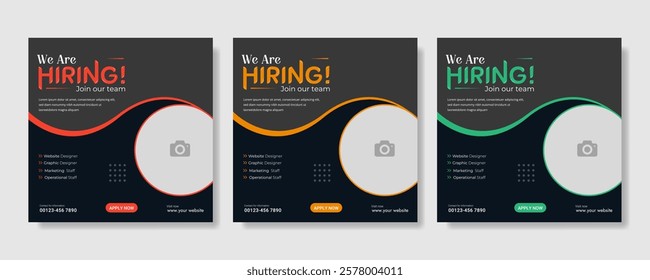 We are hiring job vacancy social media post banner design template. we are hiring background, job vacancy concept We are hiring recruitment open job vacancy design vector social media post banner temp