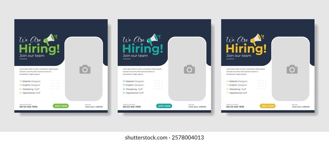 We are hiring job vacancy social media post banner design template. we are hiring background, job vacancy concept We are hiring recruitment open job vacancy design vector social media post banner temp