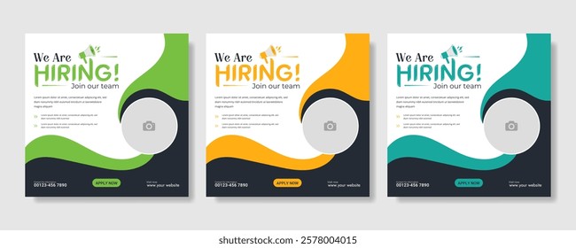 We are hiring job vacancy social media post banner design template. we are hiring background, job vacancy concept We are hiring recruitment open job vacancy design vector social media post banner temp