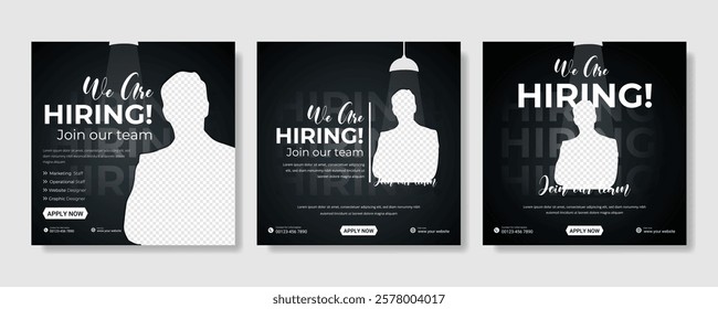 We are hiring job vacancy social media post banner design template. we are hiring background, job vacancy concept We are hiring recruitment open job vacancy design vector social media post banner temp