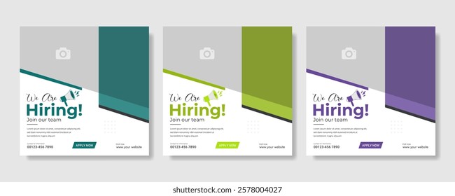 We are hiring job vacancy social media post banner design template. we are hiring background, job vacancy concept We are hiring recruitment open job vacancy design vector social media post banner temp