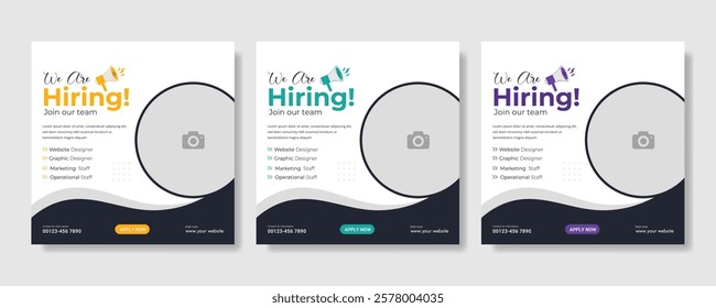 We are hiring job vacancy social media post banner design template. we are hiring background, job vacancy concept We are hiring recruitment open job vacancy design vector social media post banner temp