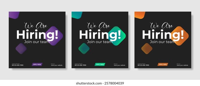 We are hiring job vacancy social media post banner design template. we are hiring background, job vacancy concept We are hiring recruitment open job vacancy design vector social media post banner temp