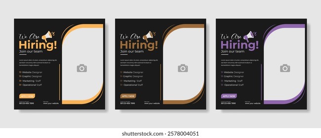 We are hiring job vacancy social media post banner design template. we are hiring background, job vacancy concept We are hiring recruitment open job vacancy design vector social media post banner temp