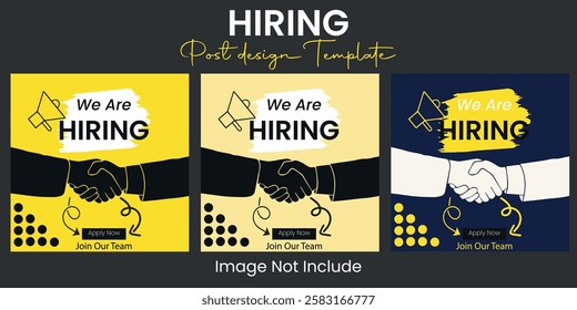 We Are hiring job vacancy social media post and square web banner design template
