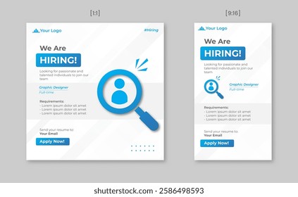 We Are Hiring Job Vacancy Social Media Post Template