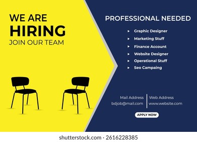 We are hiring job vacancy social media banner or Instagram post template
