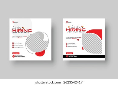 We are hiring job vacancy social media post or square web banner template design