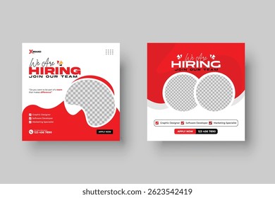 We are hiring job vacancy social media post or square web banner template design