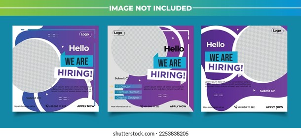 We are hiring job vacancy square banner or social media post template	