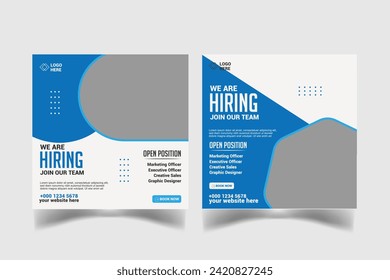 We are hiring job vacancy square web banner design