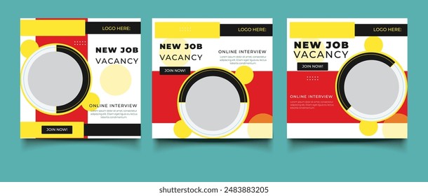 We are hiring job vacancy square social media post banner template