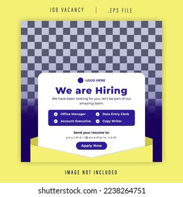 We Are Hiring Job Vacancy  Tech Company Promotion Banner Social Media Template Post