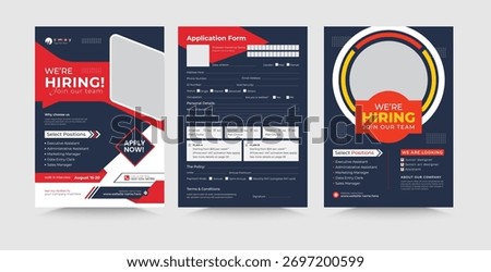 We are hiring job vacancy template, CV resume template design, Job offer leaflet template, cover, a4 size