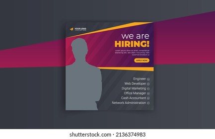 We are hiring job vacancy web banner and social media post template