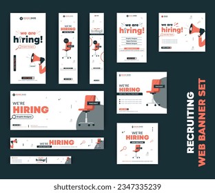 We are hiring job vacancy web banner set design, Web banner design bundle