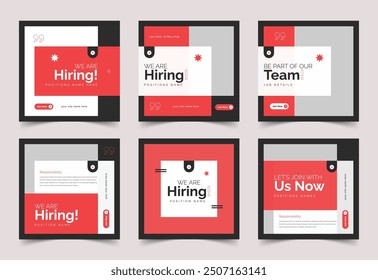 We are hiring job vacancy web banner and social media post template