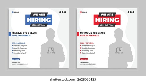 Wir stellen Stellenangebote Web-Banner und Social Media Post Template