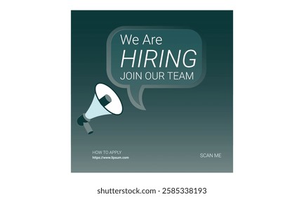 WE ARE HIRING Join our creative team Job vacancy background in flat style
 