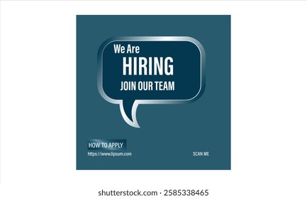 WE ARE HIRING Join our creative team Job vacancy background in flat style