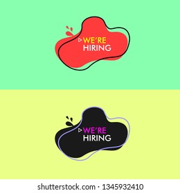we are hiring, join our team, lettering, abstract frame. vector. illustration design.
