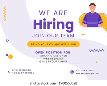 We Are Hiring Join Our Team Poster Design For Recruiting Concept.