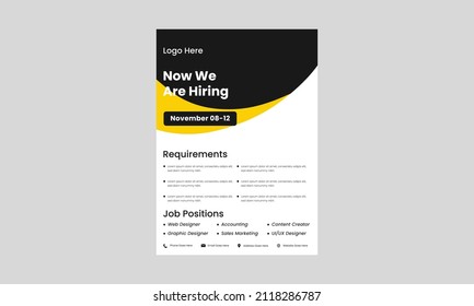 we are hiring join our team flyer design template. now we are hiring poster leaflet design. job vacancy hiring flyer design.
