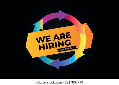 We are hiring. join our team vector element 