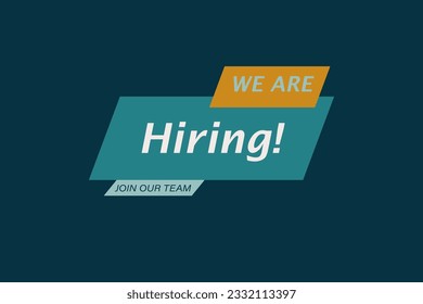 We are hiring (Join our team) Banner Template. Business Recruiting Concept. Open Vacancy Design Template - EPS 8 Vector