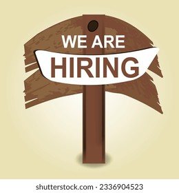 we are hiring join our team announcement banner for facebook post, vacant sign on empty office chair. We're Hiring with empty office ready to be occupied by employee. Business recruiting concept.
