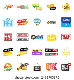 We are hiring or Join our team banners set collection. 