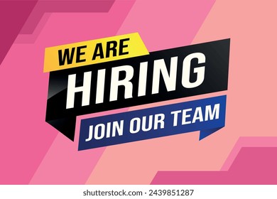 we are hiring join our team poster banner graphic design icon logo sign symbol social media website coupon

