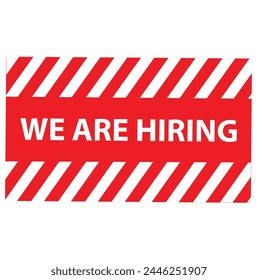 we are hiring, join our team, flat vector poster or banner illustration on black background