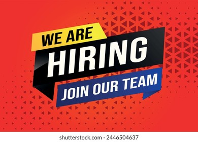 we are hiring join our team poster banner graphic design icon logo sign symbol social media website coupon

