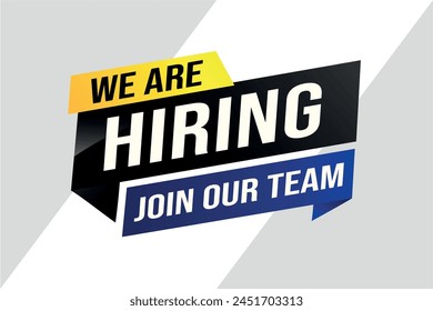 we are hiring join our team poster banner graphic design icon logo sign symbol social media website coupon

