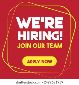 we are hiring join our team editable illustration social media post 