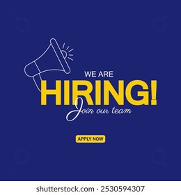 We Are Hiring, join our team announcement banner design. Creative open hiring poster. Hiring Recruitment open vacancy design. Hiring social media post, poster and creative ads design.