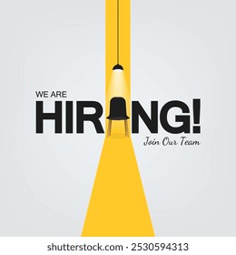 We Are Hiring, join our team announcement banner design. Creative open hiring poster. Hiring Recruitment open vacancy design. Hiring social media post, poster and creative ads design.