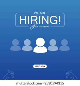 We Are Hiring, join our team announcement banner design. Creative open hiring poster. Hiring Recruitment open vacancy design. Hiring social media post, poster and creative ads design.